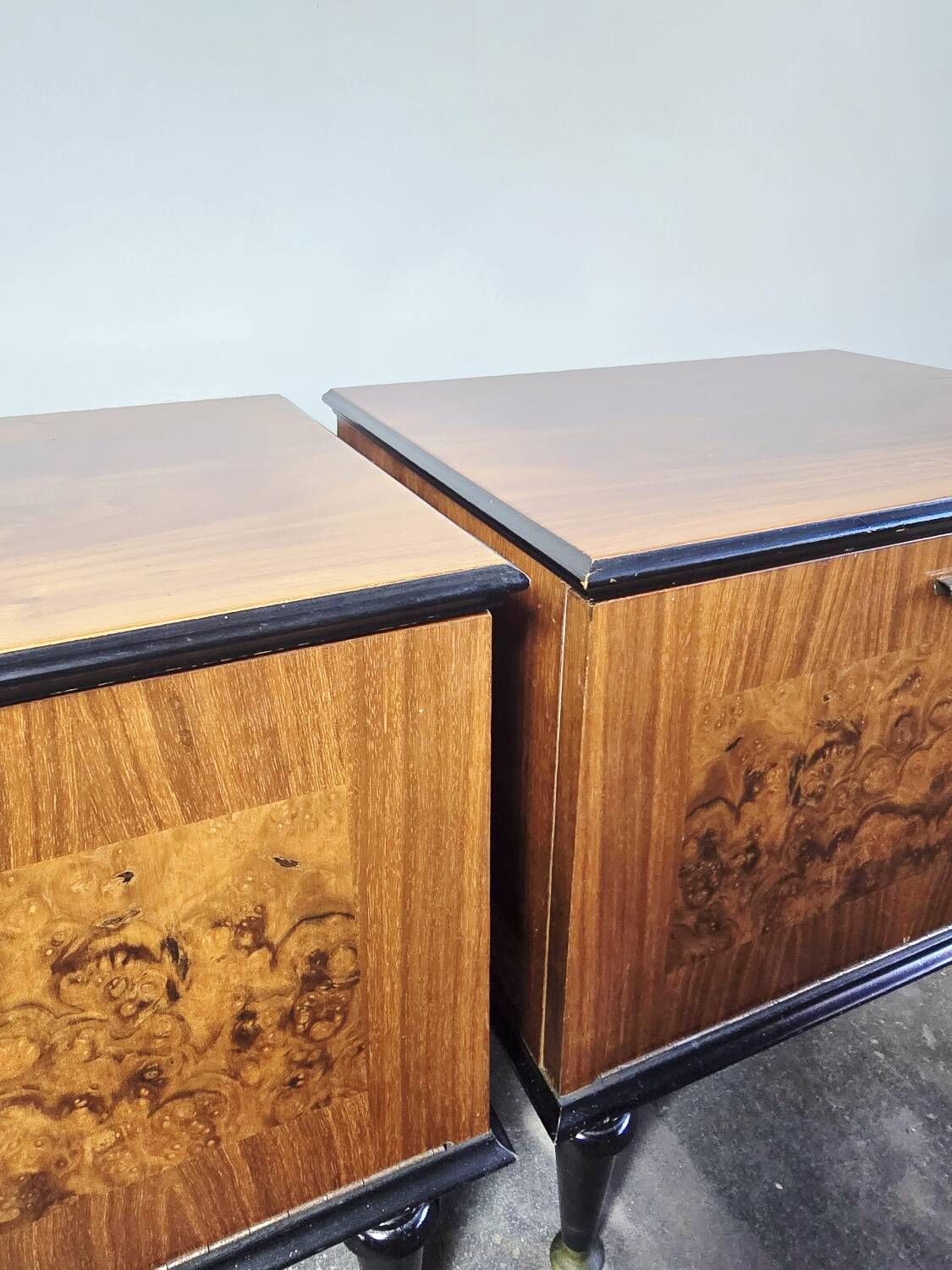 60s Burl Wood Nightstand 1 of 2