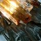 Large brutalist iron & ice Murano glass sconce / wall lamp, 1960s