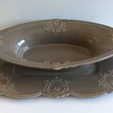 Tableware Service Table Design Meat or Vegetable Frosted Brown Porcelain