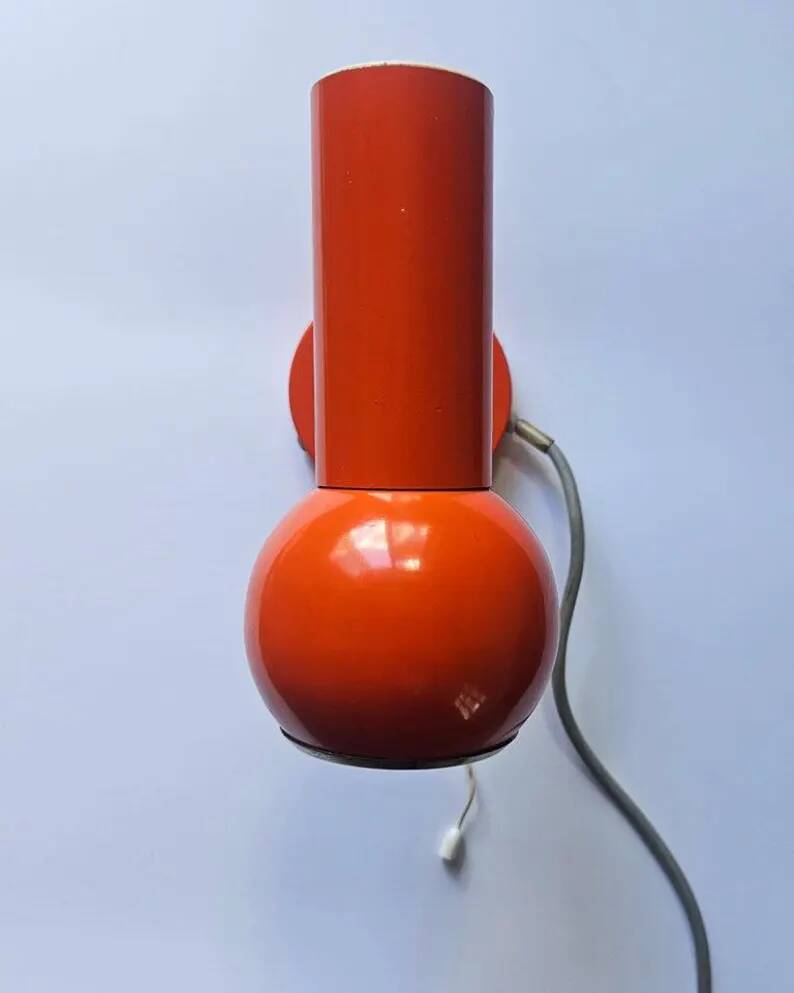 Very Rare Midcentury Wall Lamp, Space Age, Italy, 1970s