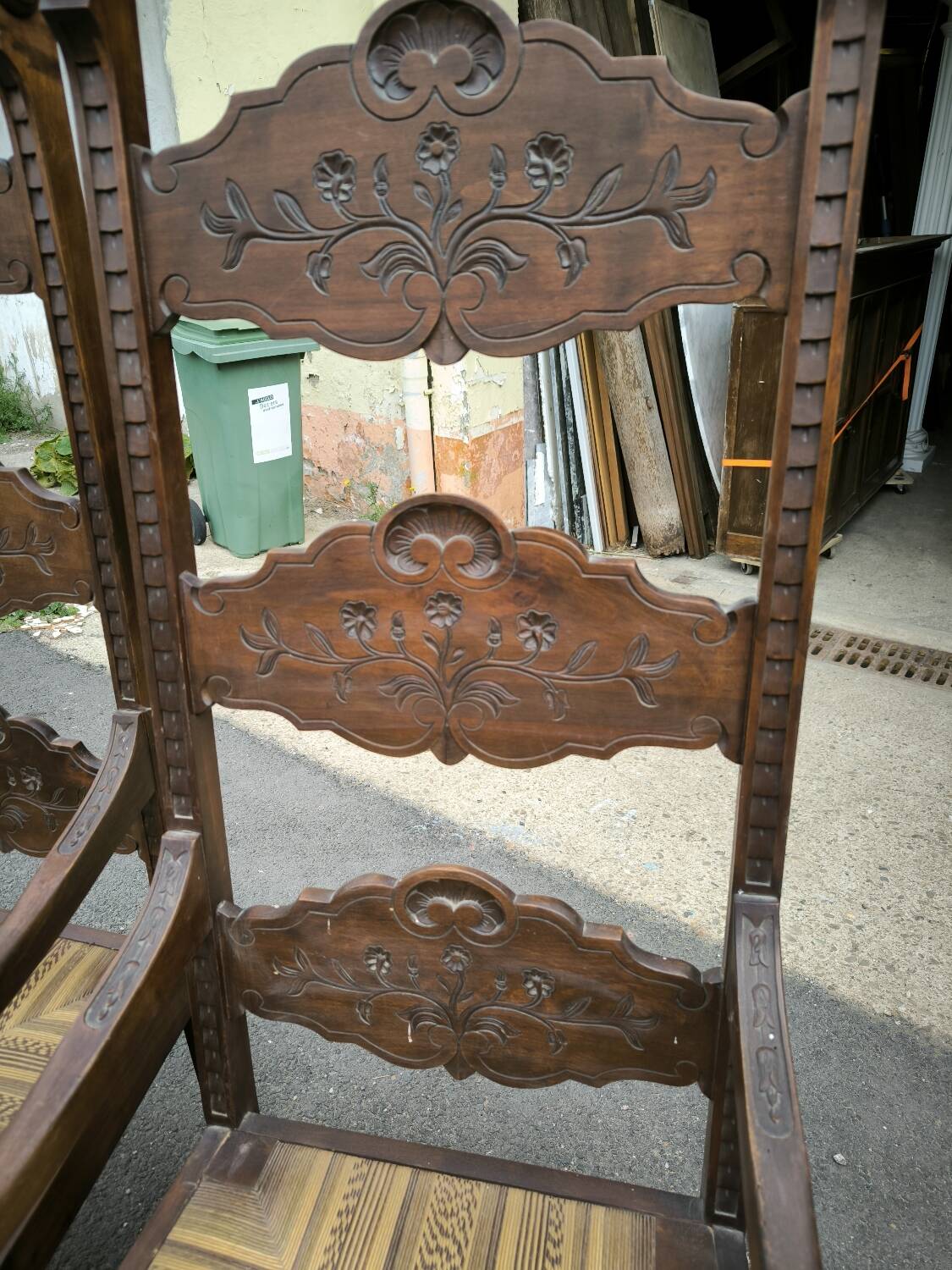 Pair of large, heavy armchairs from the late 19th century