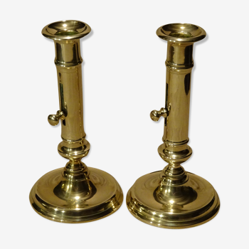 Pair of old torches candlesticks with binet Louis Philippe XIX ème Ht 20 cm ref A195/1