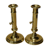 Pair of old torches candlesticks with binet Louis Philippe XIX ème Ht 20 cm ref A195/1