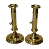 Pair of old torches candlesticks with binet Louis Philippe XIX ème Ht 20 cm ref A195/1