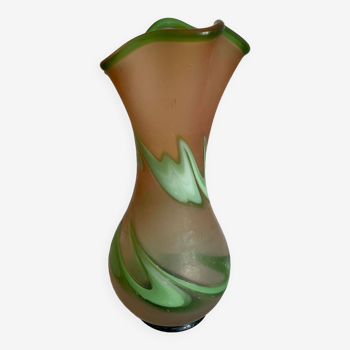 Art Nouveau style blown glass vase