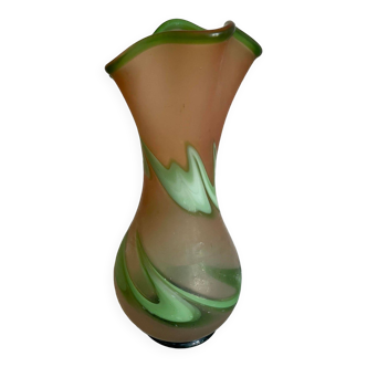Art Nouveau style blown glass vase