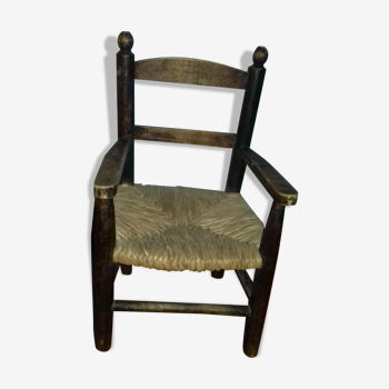 Straw wooden wooden child chair