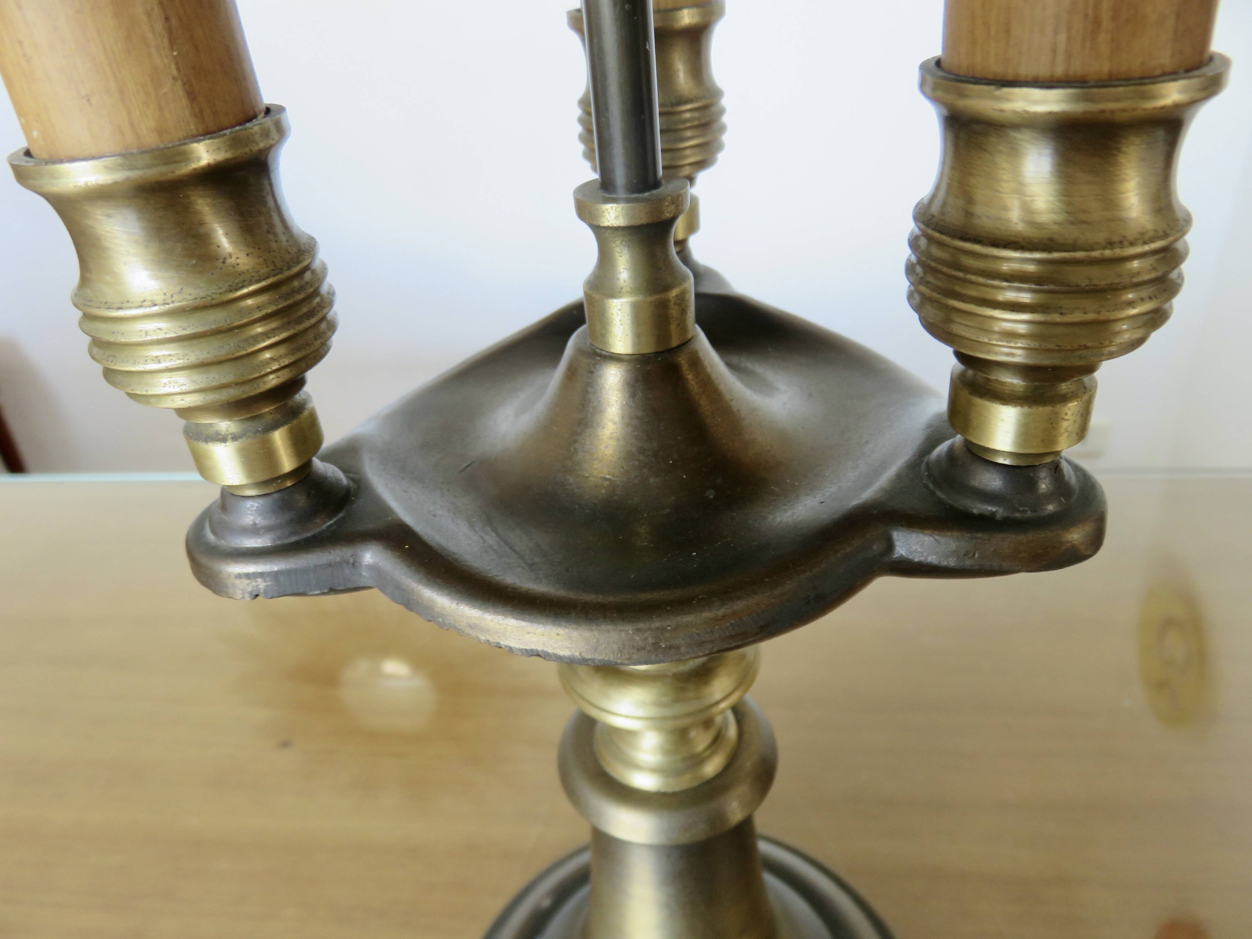 Bronze hot water bottle lamp with 3 lights