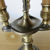 Bronze hot water bottle lamp with 3 lights