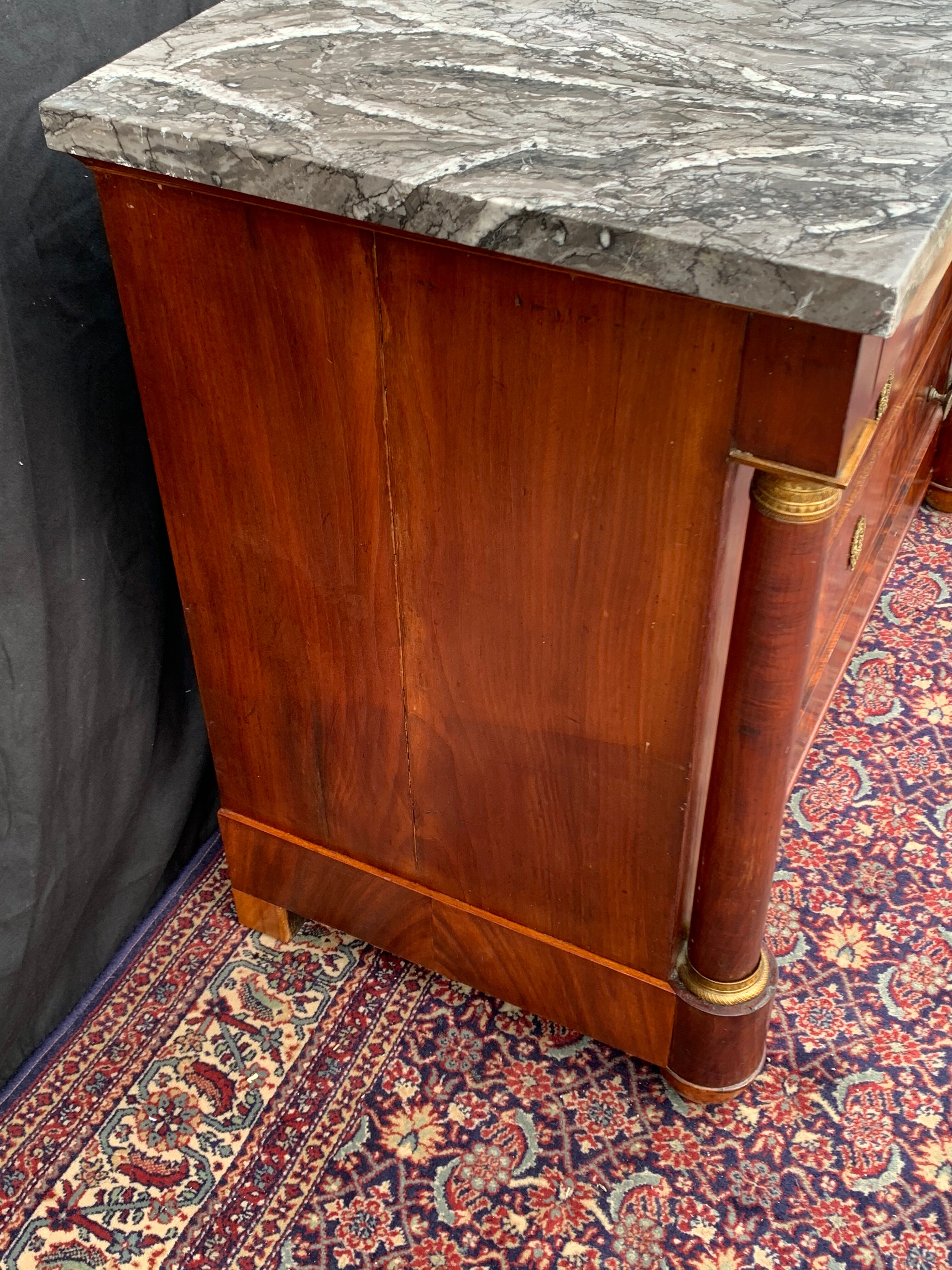 Vintage dresser Empire era in flamed mahogany