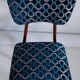 Chaise Butterfly Mid-Century en Velours Scarabeo Bleu et Bois Foncé, Europe, 1960