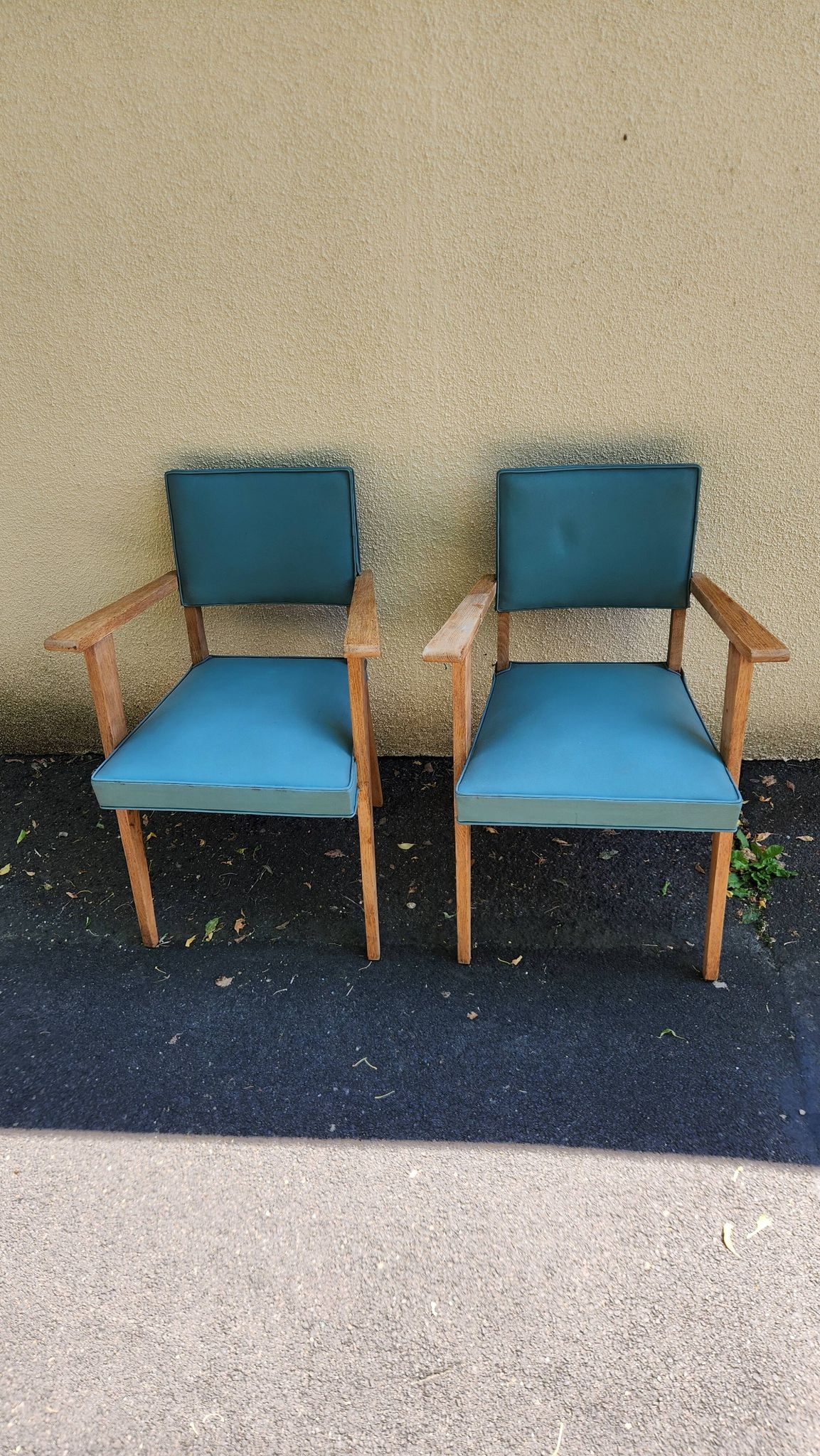 Paire de Fauteuils Bridge Vintage design Années 50  Vert