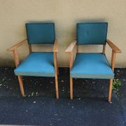Paire de Fauteuils Bridge Vintage design Années 50  Vert
