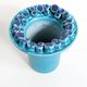 Vintage Ceralux vase by Ceramano, Hans Welling, turquoise blue, 1960s