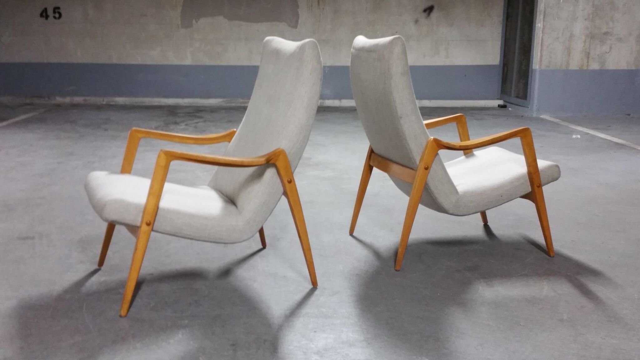 Scandinavian armchair danish feet years 50 compass
