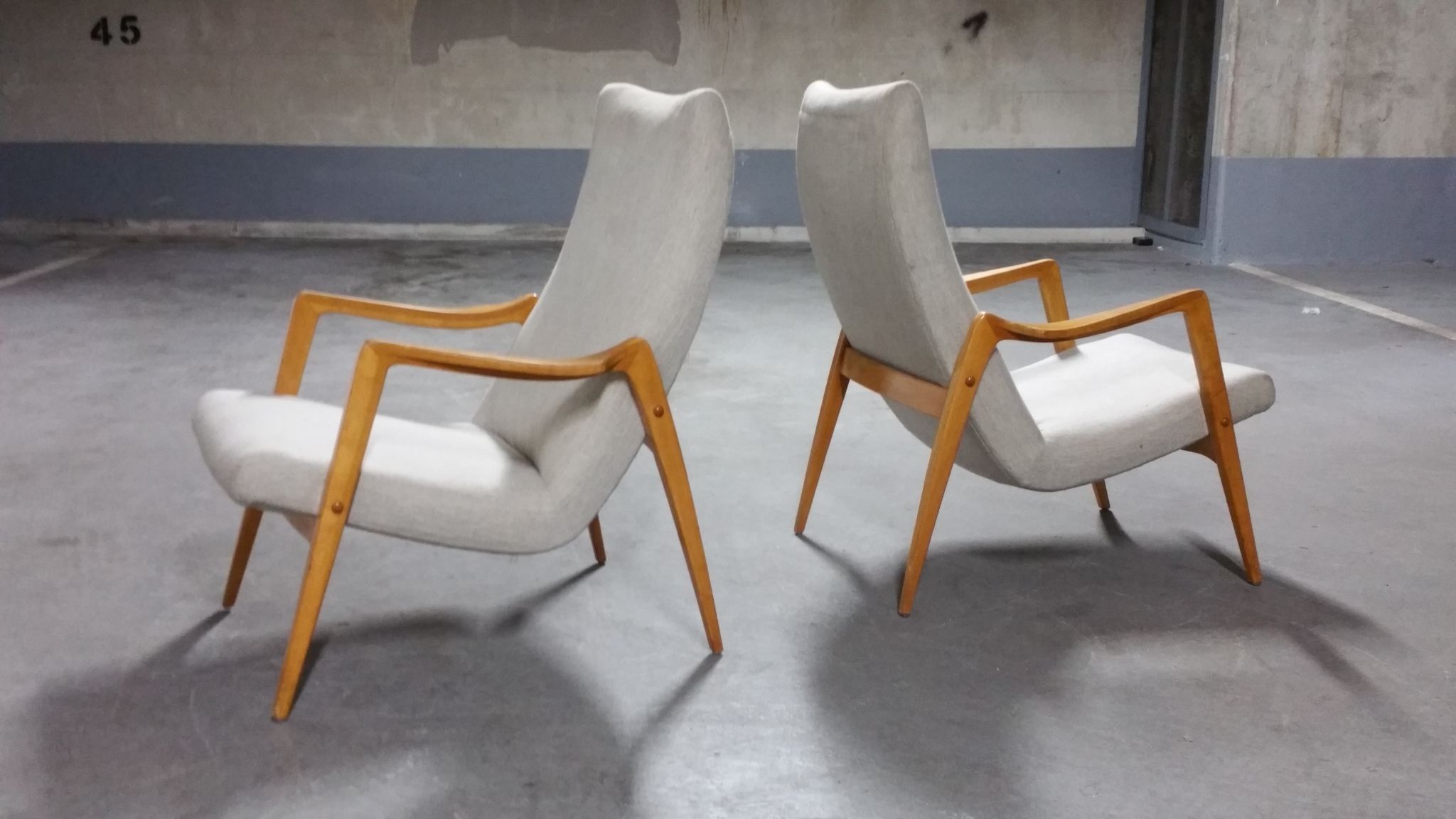 Scandinavian armchair danish feet years 50 compass