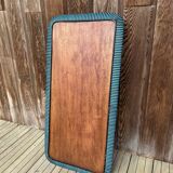 Table d'appoint pliante en bois et rotin 1960