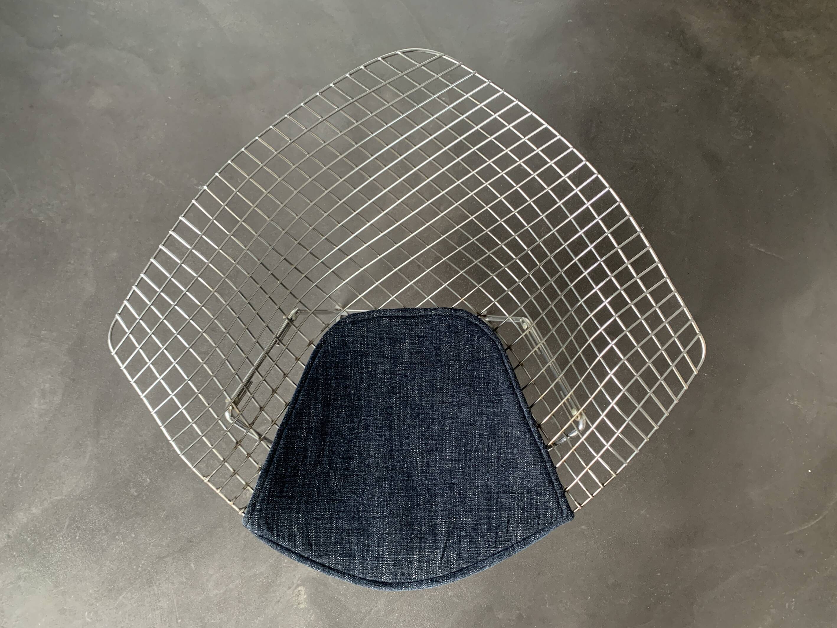 Fauteuil Diamond 421 Chrome Harry Bertoia pour Knoll International, 1970-80