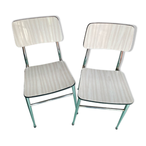 Chaises en Formica blanc