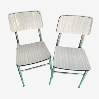 White Formica chairs
