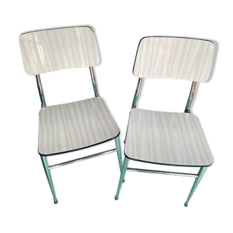 Chaises en Formica blanc