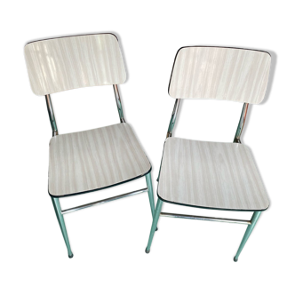 White Formica chairs