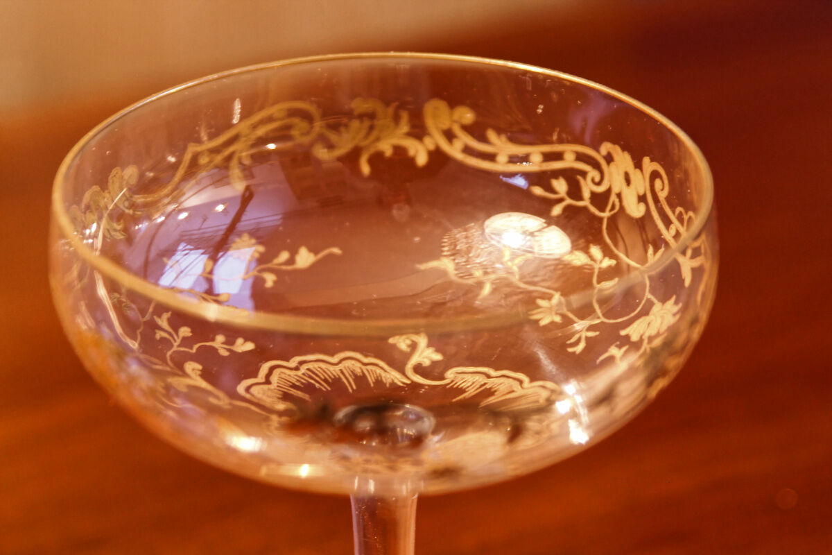 Old champagne glass