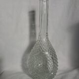 Glass bottle carafe with pineapple diamond tip decoration