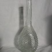 Carafe bouteille en verre décor pointe de diamant ananas