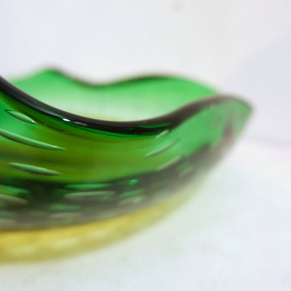 Murano glass ashtray bowl coated glass - 1960s