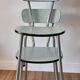 Duo de chaises en formica vert pastel années 70