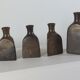 Vintage mid century Set of four triangular brass vases