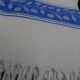 Lot of 2 old and cotton tea towels - Pretty blue friezes - Franges - Circa 1920-1930