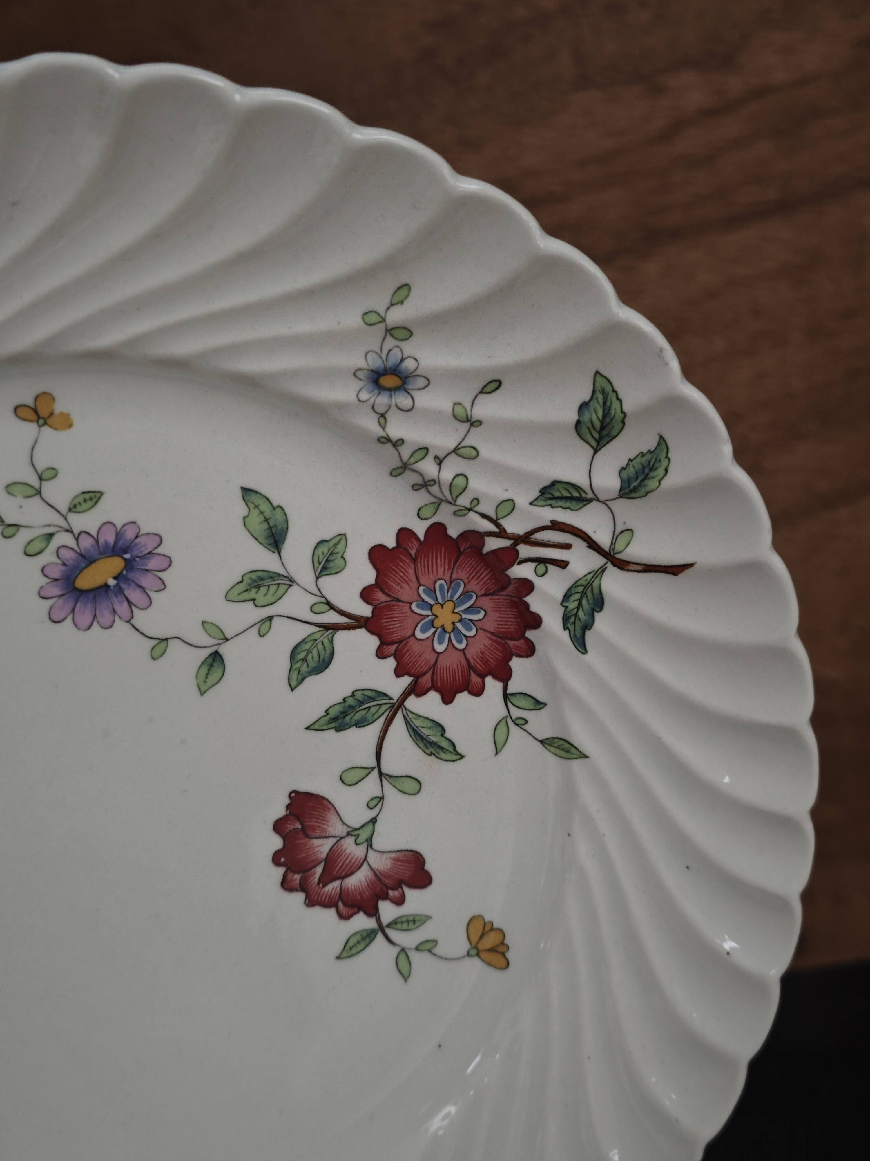 Set of 11 flat plates KG Lunéville Service Fleurs des Indes