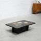 Paul Kingma slate, stone and brass inlaid coffee table, 1970s