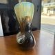 Vintage ceramic vase sculpture with openwork handles – Flamed green & black glaze (c. 1950–1960, Numbered 343)