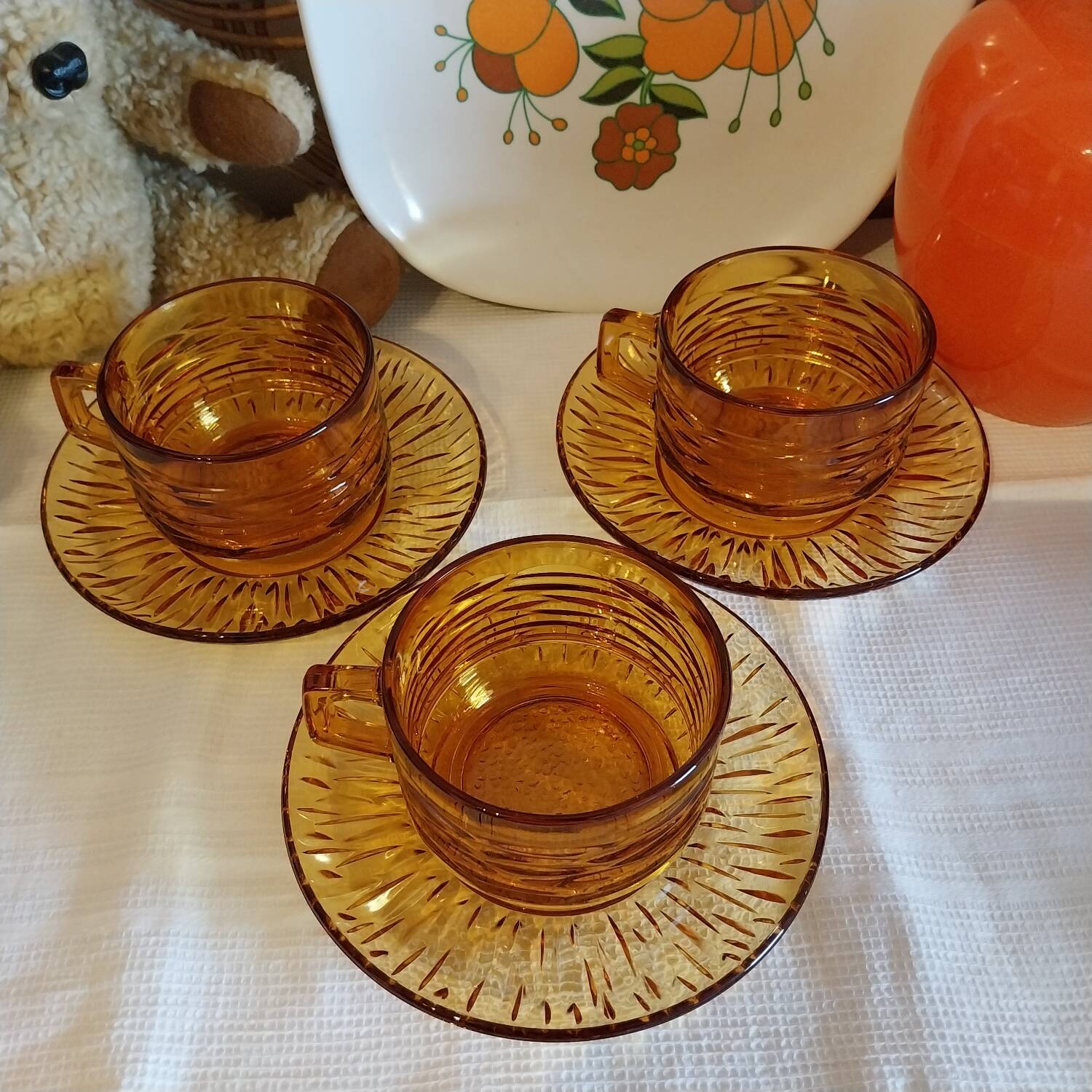 Large vintage glass cups by Vereco
