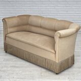 1950s, Danish 2-seater sofa, furniture velour, teak wood legs.