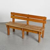 Pair of solid wood benches by Christian Durupt, Courchevel, circa 1960
