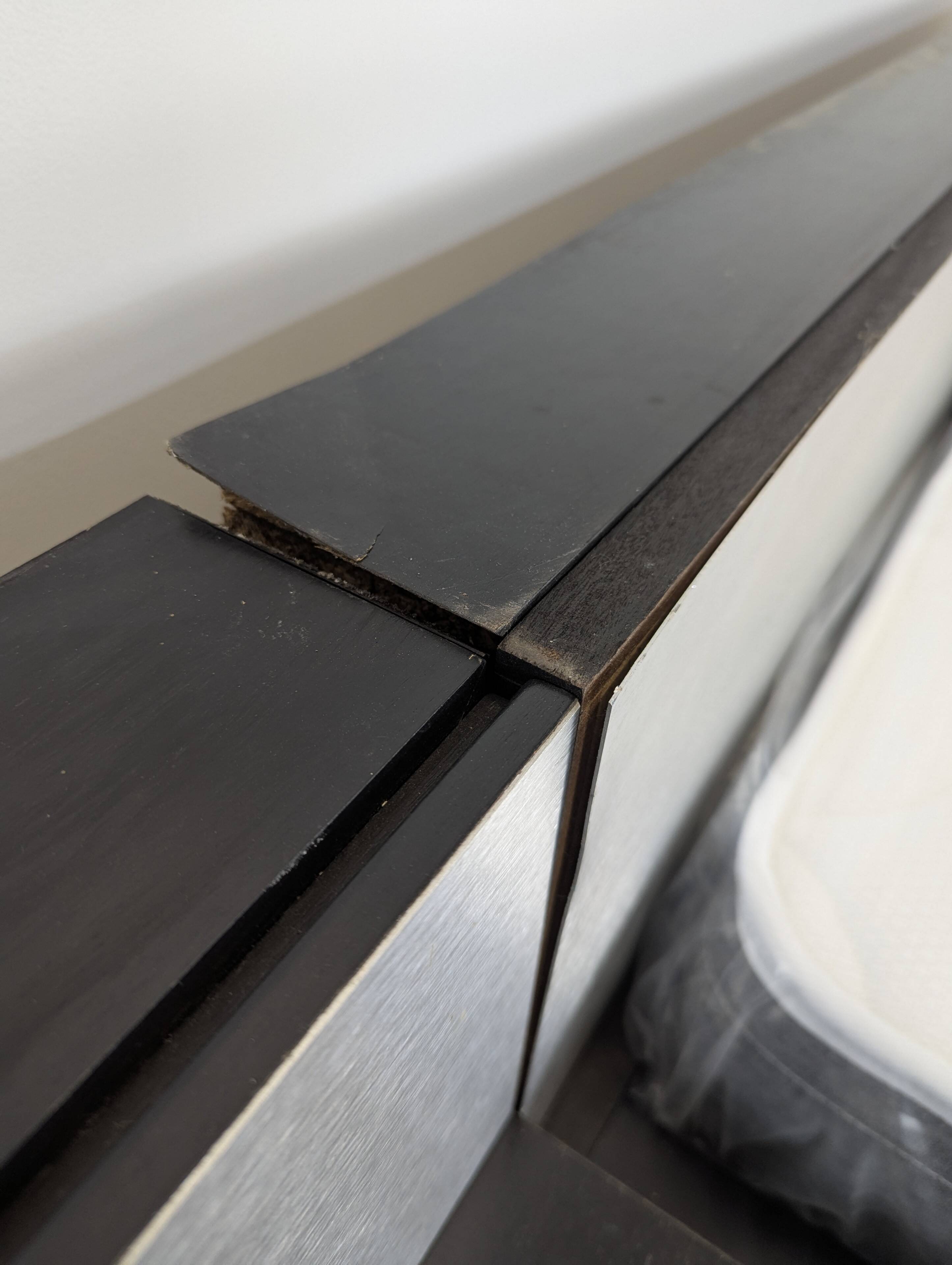 Roche Bobois Camora Nova brushed aluminum bed and bedside table