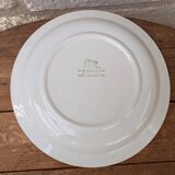 Vintage round serving dish with yellow flowers, Ironstone, 1970s, Italy.