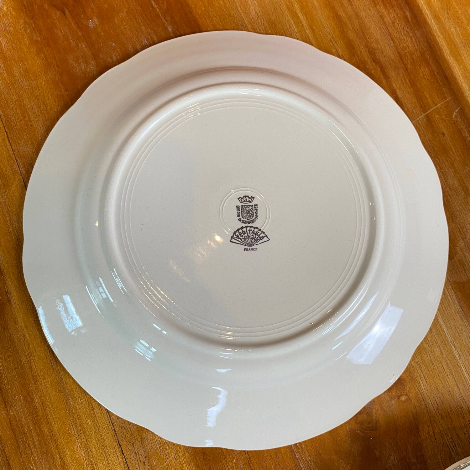 Set of 12 opaque porcelain plates Digoin and Sarreguemines
