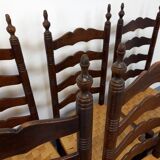 Set of 6 vintage Arts & Crafts chairs in Antonio Calligaris style in rope oak wood from the 50s