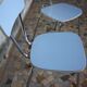Pair of blue vintage formica kitchen chairs