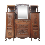 Breton sideboard in carved oak