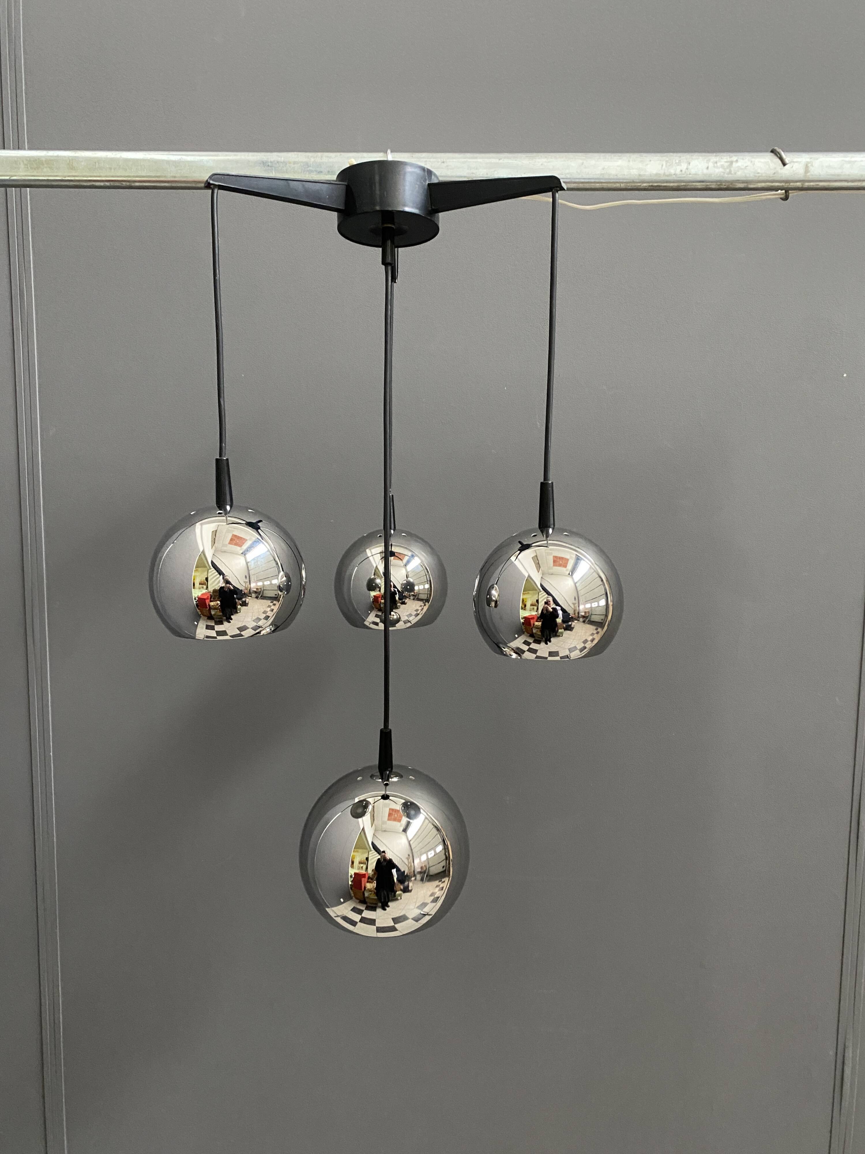 Chrome pendant lamp 1960s