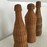 Set of 3 rattan bottles