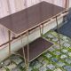 2-tier serving trolley in lacquered rosewood and brass 1960
