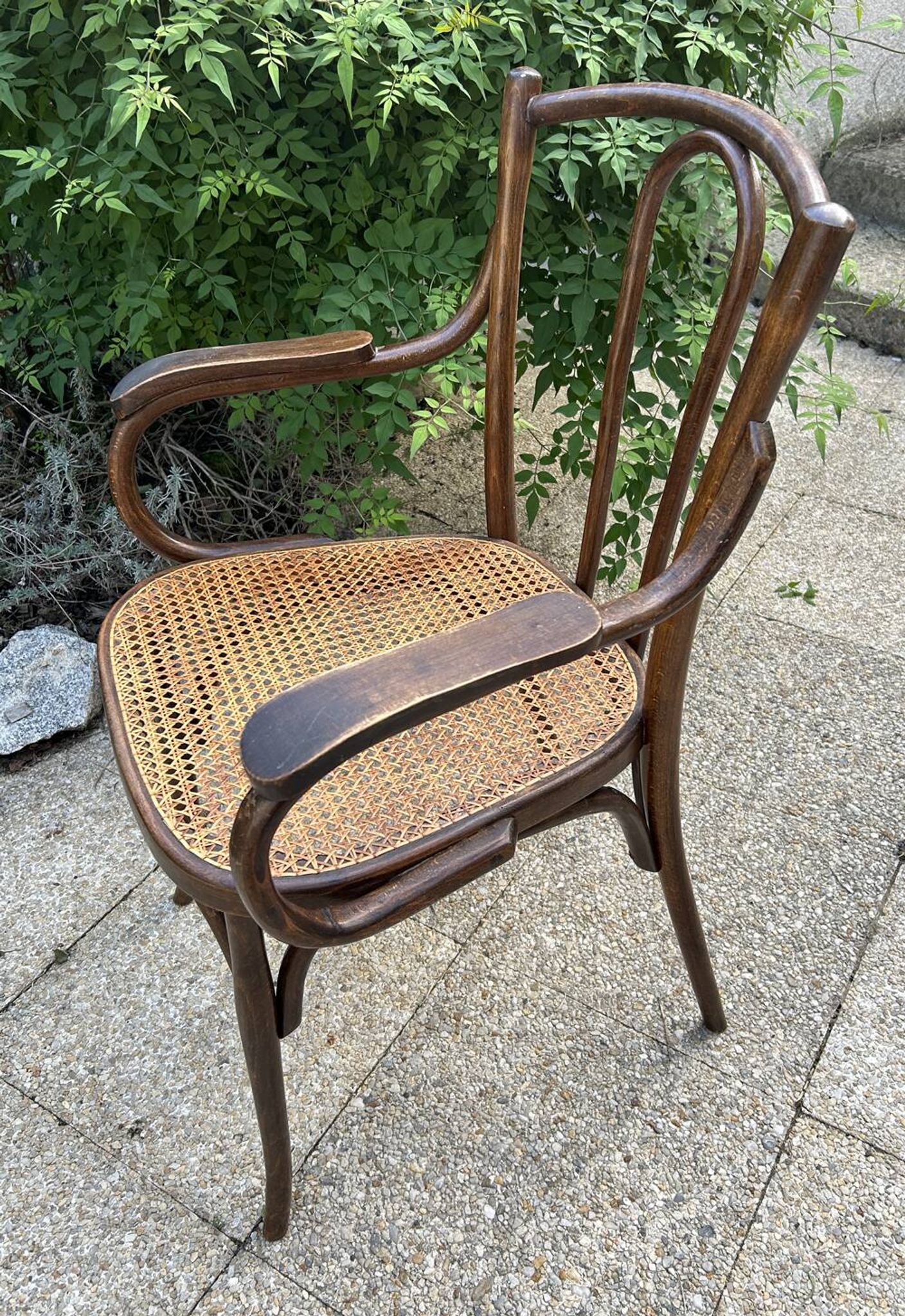 Fauteuil bois courbé canné Baumann, 1900
