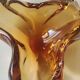 Murano ashtray/pocket tray free organic floral shape. amber tones. dim 17 x 14 cm